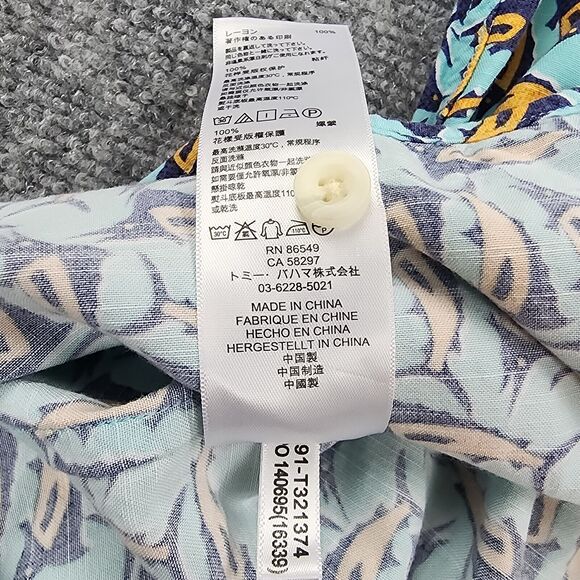 Tommy Bahama Shirt Mens Large Blue Marlin Fish AOP Button Up Hawaiian Tropical - Picture 14 of 15